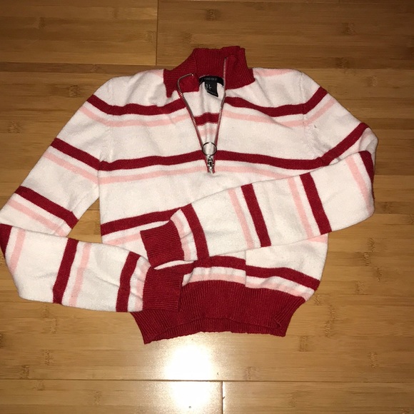 Forever 21 striped quarter zip sweater - Picture 1 of 2